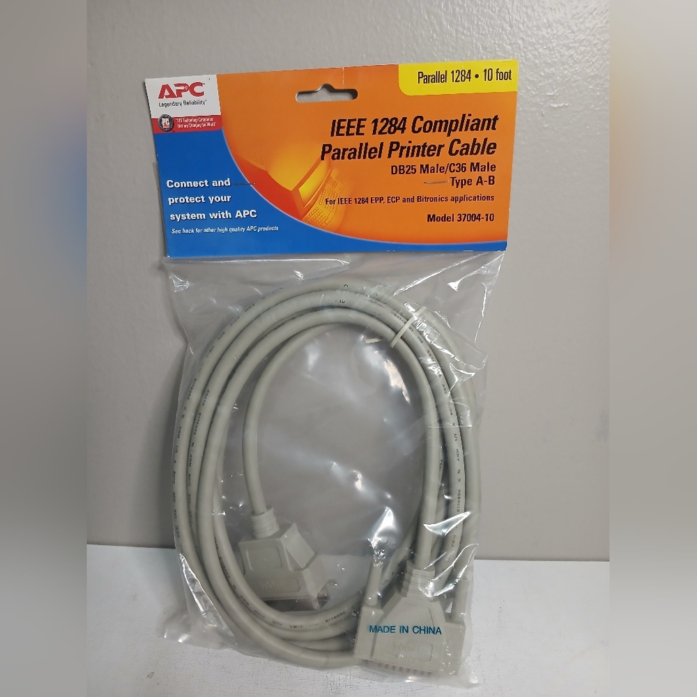 APC IEEE 1284 compliant parallel printer cable, DB 25